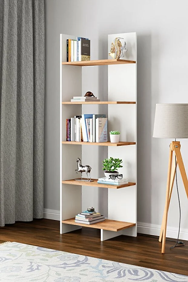 Asimetrik Beş Raflı Kitaplık 